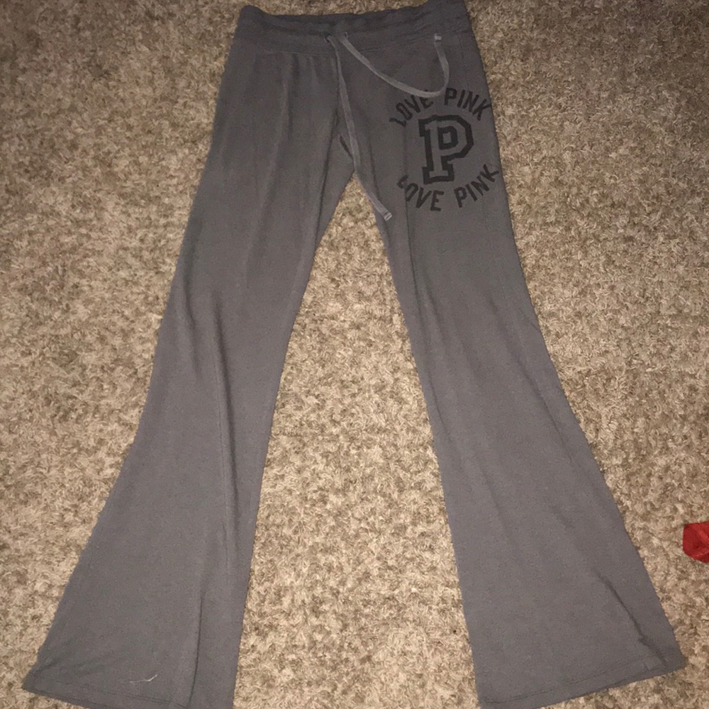 Gray PINK boyfriend sweatpants